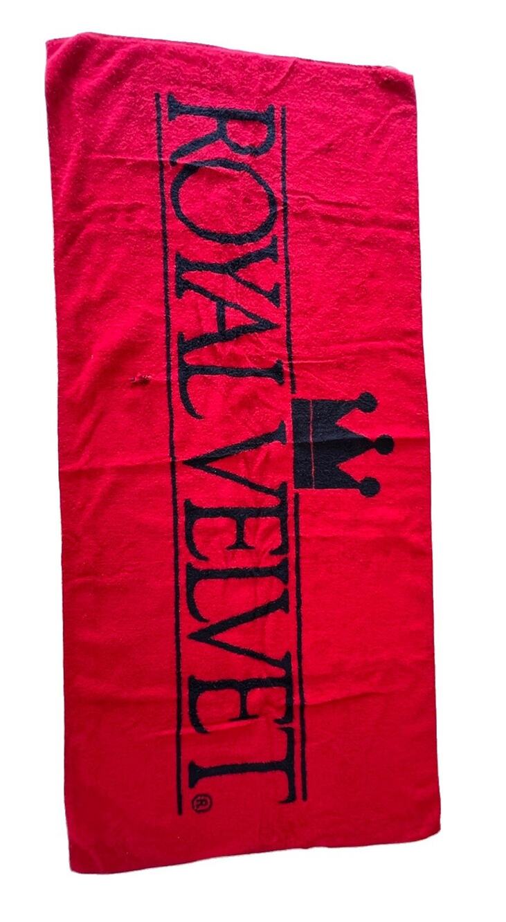 Vtg Royal Velvet By Fieldcrest Beach Towel 28x61” Cotton Logo Bath Nautical READ